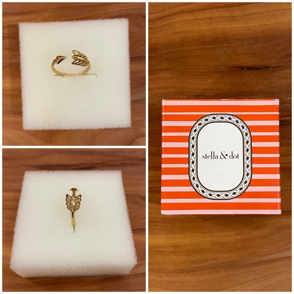 NWT STELLA & DOT Gilded Arrow Ring Size Small / Medium